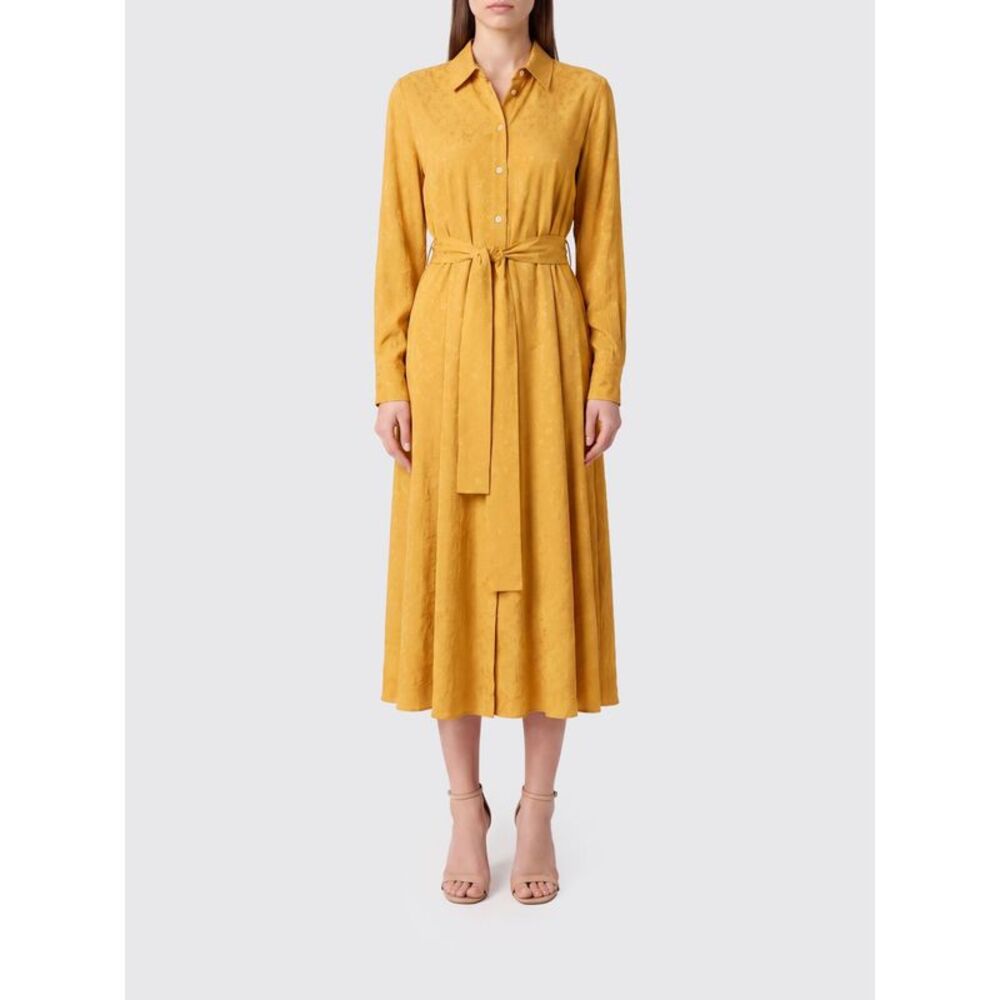 Pinko Women Pinko Floral Print Midi Shirtdress In Viscose With A Tie-Waist Belt